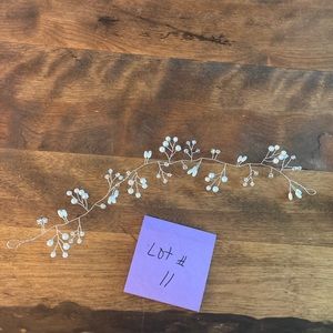 Bridal Hair Vine -Silver & Pearls